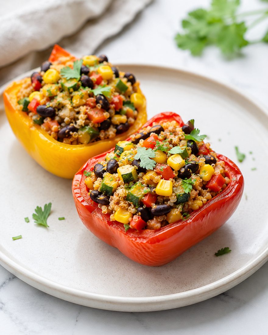 Quinoa-stuffed bell peppers